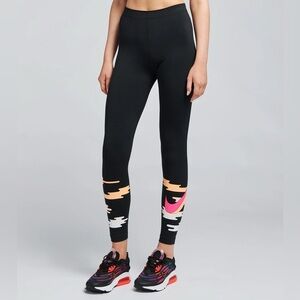Nike NSW Icon Clash Tights Leggings, Black/Neon, Women's Medium